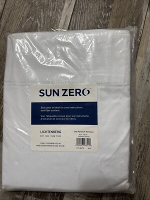 Sun Zero Blackout CYR-BKTB Curtain Panel 40” X 84” White New NWT-image