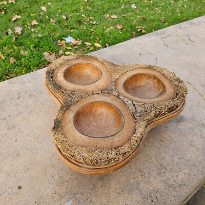 Tropical Style Large Handmade Platter Dish Dipping Bowl Vintage-image