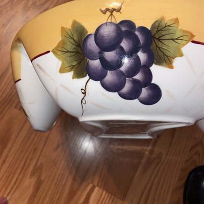 Home Interios Sonoma VIlla Fruit Pattern Large Serving  3 Section Chips Dip Bowl-image