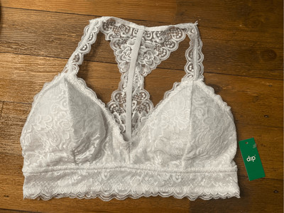 DIP Large NWT white lace racerback bralette-image