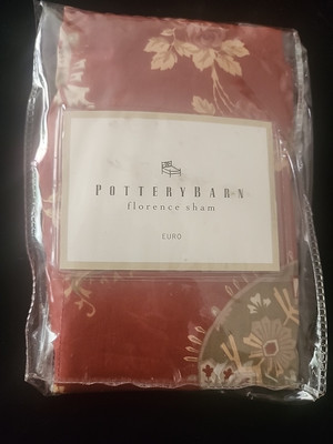 Pottery Barn FLORENCE Rust Paisley Euro Square Sham 26 x 26-image