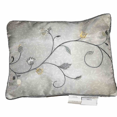 Madison Park  Decorative Pillow Silver/gray/yellow 12x16 Embroidery Design-image