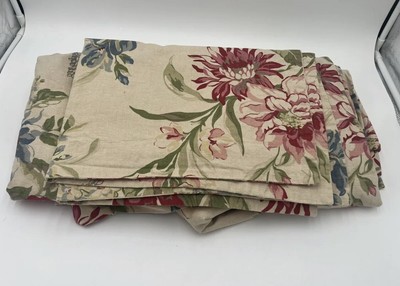 Pottery Barn Duvet Cover Set Marla Full Queen Linen Cotton Roses Iris 86”x82”-image