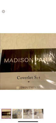 madison park coverlet set queen floral with yellow and blue -image