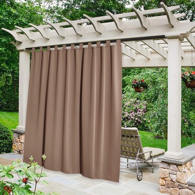 Privacy Outdoor Curtain Weighted for Patio Waterproof, Thermal Insulated Deta...-image