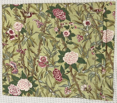 Pottery Barn Chatsworth Floral Std Pillow Sham Green Pink Floral Cotton 26x20