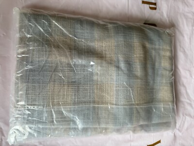Pottery barn blue Dalton check linen cotton pillow sham king new-image