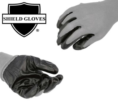 Grey Dipped Gloves X-Large Nitrile, Nylon 12 Pair Industrial Work Gloves-image