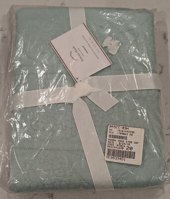 Pottery Barn Hanna Quilted Standard Sham  Surf spray mint green 26