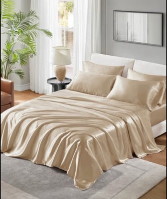 Madison Park Queen Satin Luxury Sheet Set Champagne-image