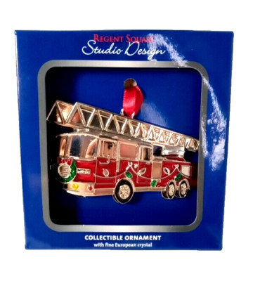 New! Regent Square Studio Design Fire Truck Collectable Ornament 3