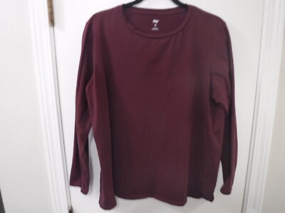 Dip Womens Plus Size Burgandy Long Sleeve Shirt Sz 1X-image