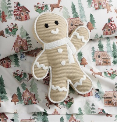 NWT Pottery Barn Gingerbread Boy Pillow-image