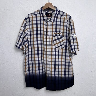 Gramicci Original Freedom Button Shirt Cliff Plaid Dip Dyed Men's Large-image