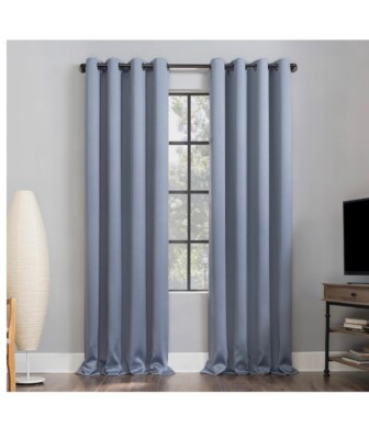 Sun Zero Nordic Theater Grade Extreme 100% Blackout Grommet Curtain Single Panel-image
