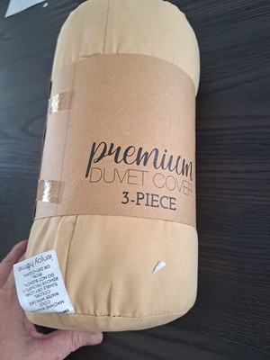 iEnjoy Home Queen Duvet 3-Piece Set Cover Yellow 100% Microfiber Polyester NEW-image