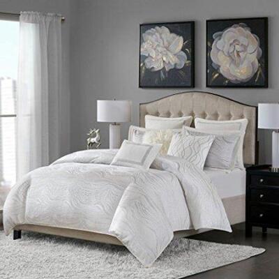 Madison Park White Signature Hollywood Glam King 8 PC Comforter Set-image