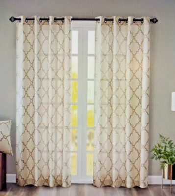 2, Madison Park Saratoga Westmont Fretwork Print Grommet Curtain Panels 50