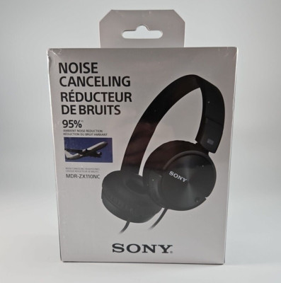 👍Sony-Noise Cancelling Wired Headband Headphones - Black MDR-ZX110NC New/Sealed-image