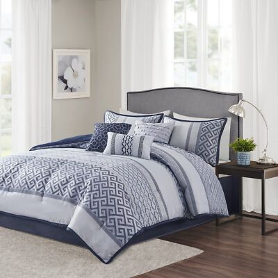 Madison Park Luxury Comforter Set-Traditional Jacquard Design All Season Down-image