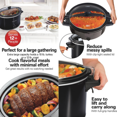 PREMIUM Slow Cooker Pot Crock Stew Dips Rice Meat Dinner Cooking Extra Large 10Q-image