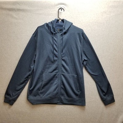 DIP Navy Blue Zip Hoodie Women's Large 29360 Full Zip Pockets-image