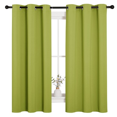 Thermal Insulated Solid Grommet Top Blackout Holiday Decorative Curtains/Drap...-image