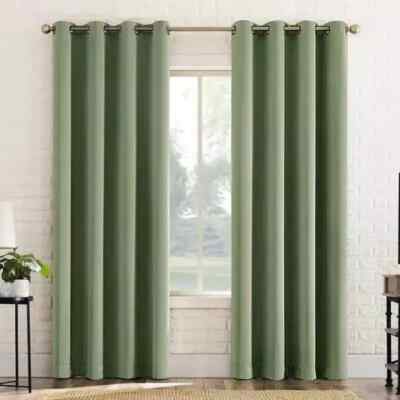 Sun Zero Blackout Curtain 104 x 84 inches Sage Green 2 Panels 1 Pair-image