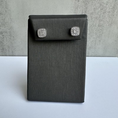 Square Shaped Diamond Halo Studs in 14kt White Gold - 0.34ctw Diamonds, New-image