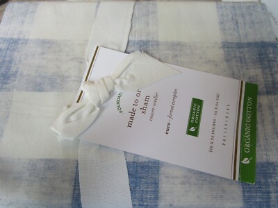 Pottery Barn Rhett check euro blue  sham New w tag-image