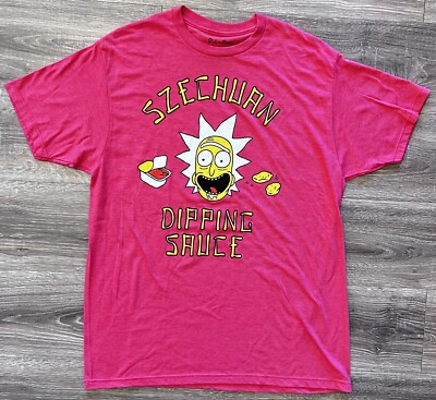 Rick and Morty T Shirt Mens Large Szechuan Dipping Sauce Red Short Sleeve Tee-image