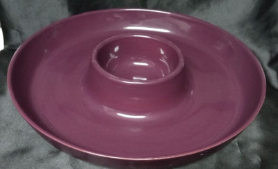 LARGE RARE FRANKOMA purple plum mulberry wisteria PLATTER dish veg/dip bowl #268-image