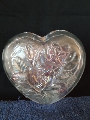 Studio Nova Crystal Winter Rose Heart Shaped Trinket Bowl with Lid-image
