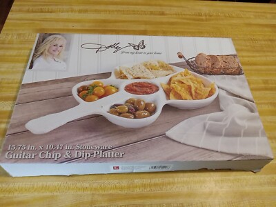 Dolly Parton Stoneware Guitar Chip & Dip Serving Platter-image