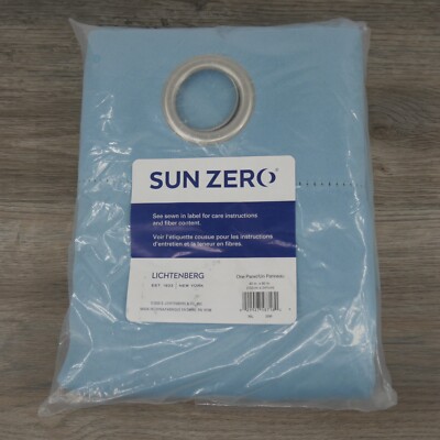 Sun Zero Riley Kids Bedroom Blackout Grommet Curtain Panel, 40 in x 95, Surf-image