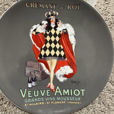 Pottery Barn Plate Bubbly Cremant Du Roi Advertising 8.25” Wide-image