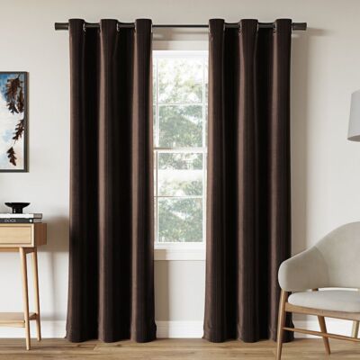 Sun Zero Cascade Pleated Velvet Blackout Grommet Curtain Panel  40 x84  -image