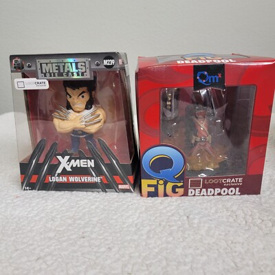 X-Men Logan Wolverine Metals Die Cast M239  & Deadpool Q Fig LootCrate Exclusive-image