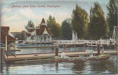 Postcard Madison Park Lake Seattle WA -image