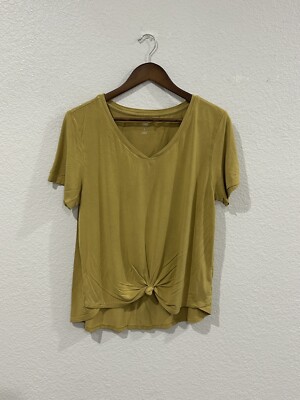 Dip Shirt Adult Large Yellow Casual Short Sleeve Blank Women’s-image