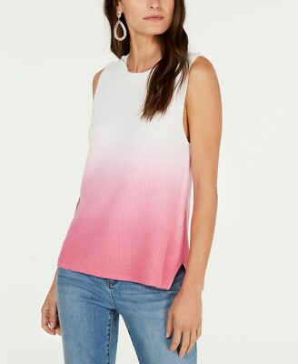 I.N.C. International Concepts Dip Dye Sleeveless Top Rose Dawn Large Size -image