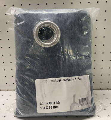 Hartford Grommet Top Single Curtain Panel 100 in x 96 in 1 Pair Indigo-image