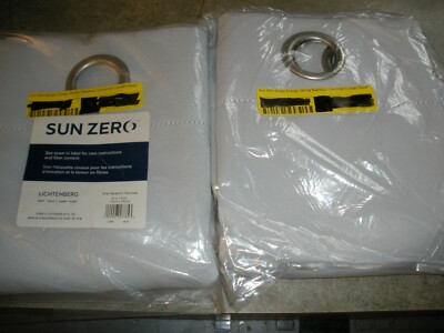 Lot of 2 NEW Sun Zero Nolan Blackout Grommet Curtain Panels 40