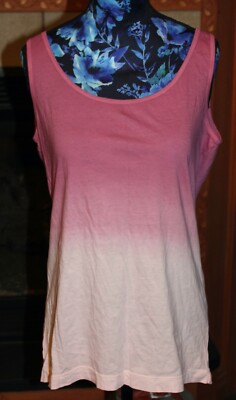 Large NWT Women's Ann Taylor Loft Pink Dip Dyed Lightweight Tank-image