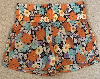 Women’s Dip High Waist Pull-On Floral Print Shorts Size XL Key Pocket multicolor-image