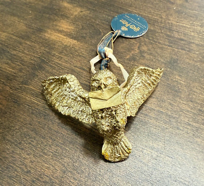 POTTERY BARN TEEN HARRY POTTER ANTIQUE GOLD ORNAMENT ~ HEDWIG-image