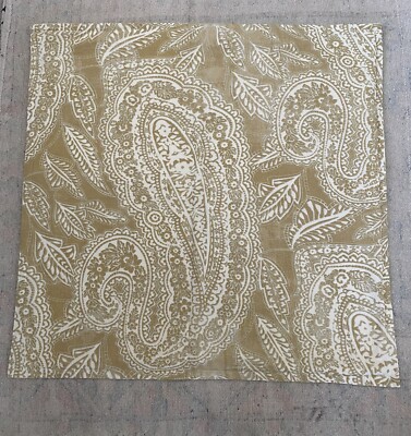 Pottery Barn Linen Cotton Blend Yellow Ivory Paisley Print PIllow Cover 24