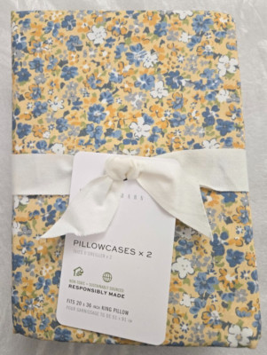 Pottery Barn King Ditsy Floral Percale 2-Pillowcases 36