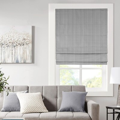 27X64 Madison Park Galen Cordless Roman Shades - Fabric Single Panel Darkening-image
