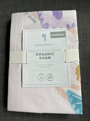 NEW Pottery Barn Kids Pink Ballet Positions Organic Cotton Pillow Sham-image